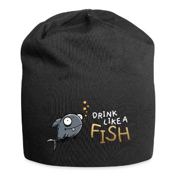 Drink Like a Fish Cartoon - Jersey Beanie - black - Front