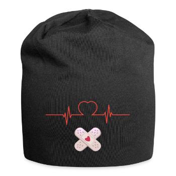 Cœur et Pansements Croisés - Bonnet en jersey - noir - Devant