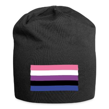 Genderfluid Pride Flagge - Jersey-Beanie - Schwarz - Vorne