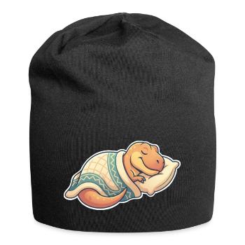 Sleeping Dinosaur - Jersey Beanie - black - Front