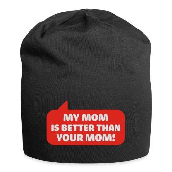 ma mère est meilleure que votre maman - Bonnet en jersey - noir - Devant
