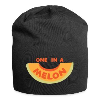 Frucht / Früchte: Melone - Wassermelone - Jersey-Beanie - Schwarz - Vorne