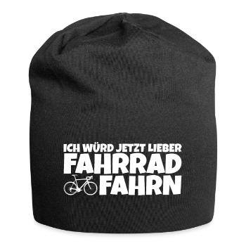 Ich würd jetzt lieber Fahrrad oder Rennrad fahren - Jersey-Beanie - Schwarz - Vorne
