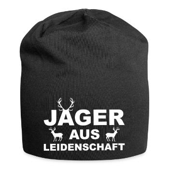 Jagen Jäger Jagd lustiger Spruch lustige Sprüche - Jersey-Beanie - Schwarz - Vorne