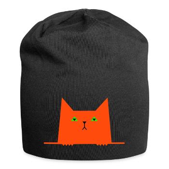 chat drôle - Bonnet en jersey - noir - Devant