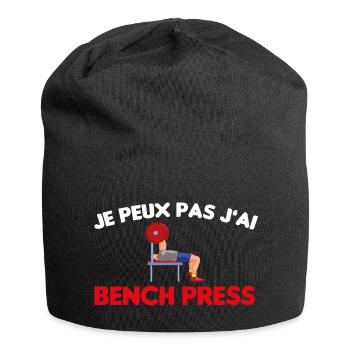 Cadeau drôle powerlifting développé couché - Bonnet en jersey - noir - Devant