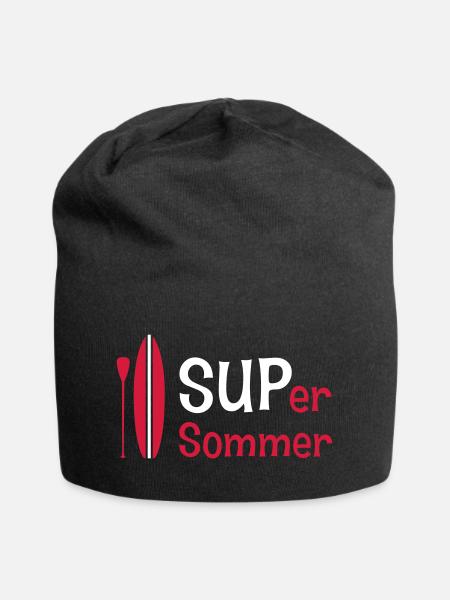 SUPer Sommer SUP Sommer mit SUP-Board - Jersey-Beanie - Schwarz