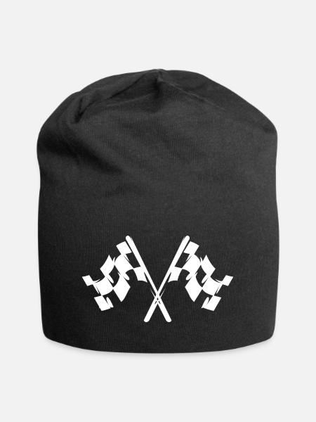 racing formula cars flag symbol race icon Flagge - Jersey-Beanie - Schwarz