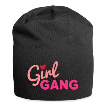 Girl Gang (Herz als i-Punkt) - Jersey-Beanie - Schwarz - Vorne