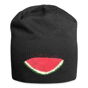 Melone, Wassermelone, Aquarell - Jersey-Beanie - Schwarz - Vorne