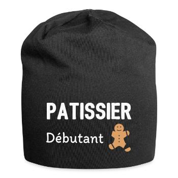 Pâtissier débutant - Bonnet en jersey - noir - Devant