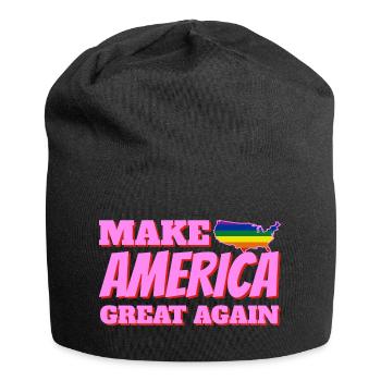 pride america queer gay lesbian love USA ÉTATS-UNIS - Bonnet en jersey - noir - Devant
