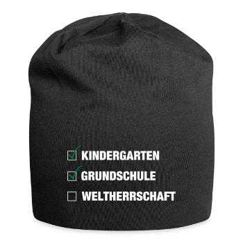 Einschulung | Schulkind 2026 - Weltherrschaft - Jersey-Beanie - Schwarz - Vorne