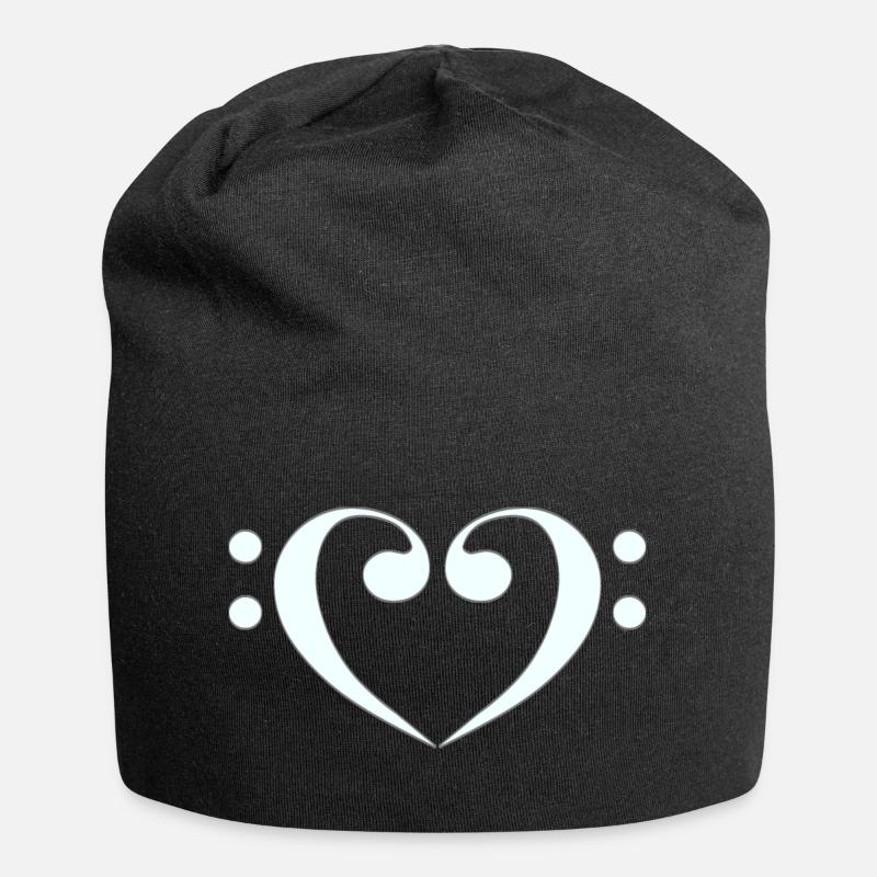 Clé basse comme cœur - Bonnet en jersey - noir