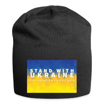 Stand with Ukraine - Jersey-Beanie - Schwarz - Vorne