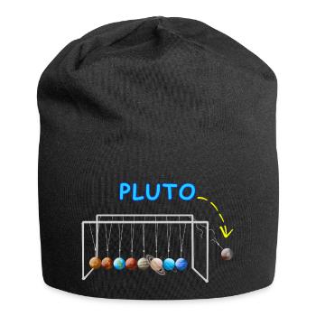 Never Forget Pluto Lustiges Planet Pluto - Jersey-Beanie - Schwarz - Vorne