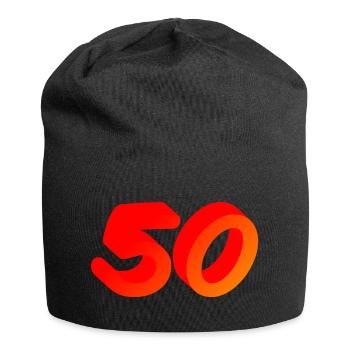 jahre alt, 50 leuchtende Farbe, gratulieren - Jersey-Beanie - Schwarz - Vorne