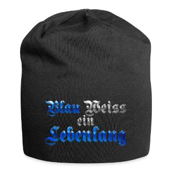 Blau Weiss ein Lebenlang - Jersey-Beanie - Schwarz - Vorne