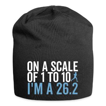 Sur une échelle de 1 à 10, je suis un 26,2 - Bonnet en jersey - noir - Devant
