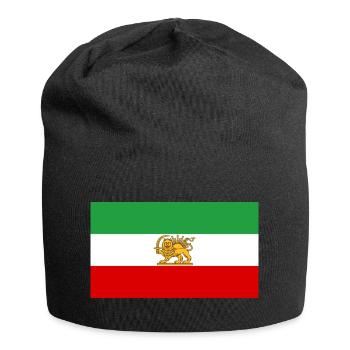 Lion and Sun Iran Flag - Jersey Beanie - black - Front