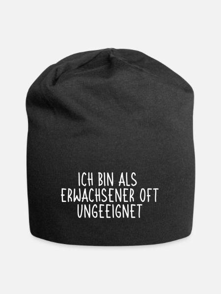 Ich bin als Erwachsener oft ungeeignet - Jersey-Beanie - Schwarz
