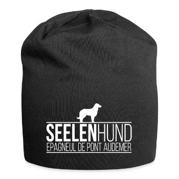Epagneul de Pont Audemer Seelenhund Hundespruch - Jersey-Beanie - Schwarz - Vorne