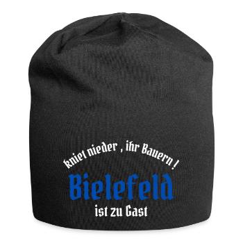 kniet nieder ihr Bauern Bielefeld ist zu Gast - Jersey-Beanie - Schwarz - Vorne