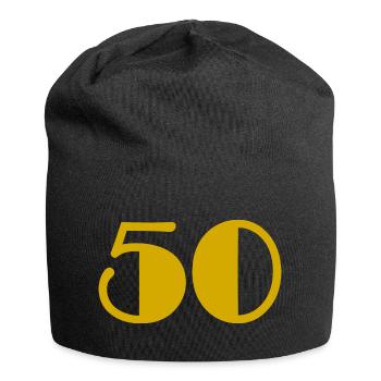 50. 50 ANS. 50e ANNIVERSAIRE. ANNIVERSAIRE 50 ANS. - Bonnet en jersey - noir - Devant