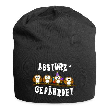 ABSTURZGEFÄHRDET - Jersey-Beanie - Schwarz - Vorne
