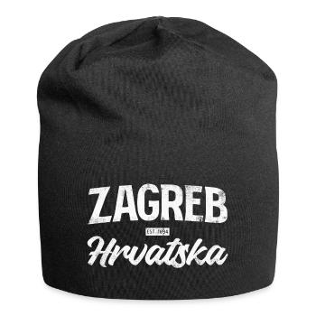 Zagreb Hrvatska Lettrage - Bonnet en jersey - noir - Devant
