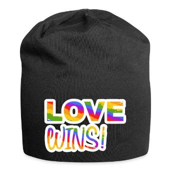 LOVE WINS PRIDE LGBTQ+ - Jersey-Beanie - Schwarz - Vorne