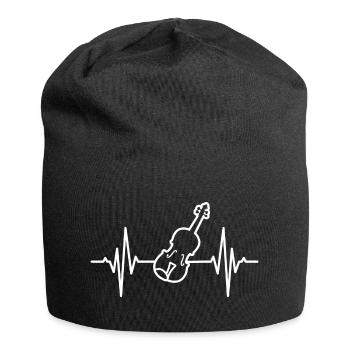 Violine Pulsschlag - Jersey-Beanie - Schwarz - Vorne