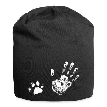 empreinte Humain et patte - amoureux des animaux - Bonnet en jersey - noir - Devant