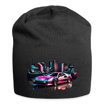 Retro Synthwave Sports Car - Jersey Beanie - black - Front
