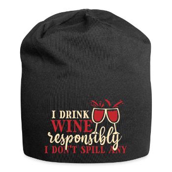 Je bois du vin de manière responsable, je - Bonnet en jersey - noir - Devant