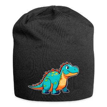 Niedlicher Comic Dinosaurier - Jersey-Beanie - Schwarz - Vorne