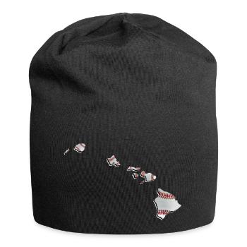 Le vrai baseball sur la carte de l’État d’Hawaï - Bonnet en jersey - noir - Devant