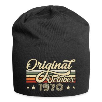 October 1970 Birthday in October - October 1970 - Jersey Beanie - black - Front