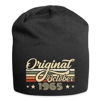 October 1965 Birthday in October - October 1965 - Jersey Beanie - black - Front