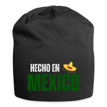 Hergestellt in Mexiko, mexikanischer Stolz - Jersey-Beanie - Schwarz - Vorne