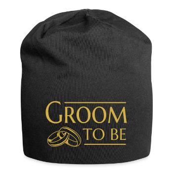 Fiancé de mariage du marié - Bonnet en jersey - noir - Devant
