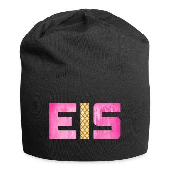 Eis Waffel Eisdiele Eiscreme Eiskrem Sommer pink - Jersey-Beanie - Schwarz - Vorne