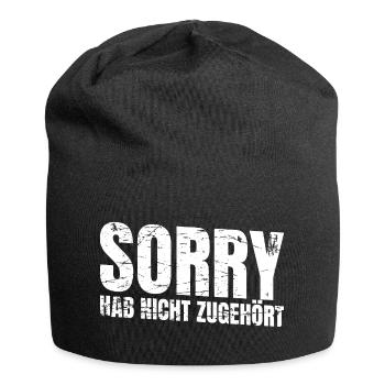 Désolé, je n’ai pas écouté - Bonnet en jersey - noir - Devant