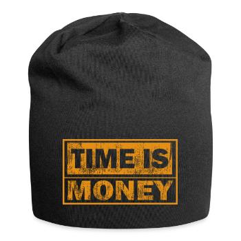Zeit ist Geld – notlose Orange - Jersey-Beanie - Schwarz - Vorne