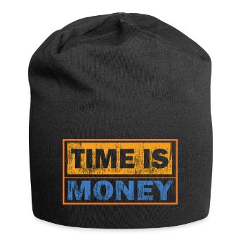 Time Is Money: Contrast Typography - Jersey Beanie - black - Front