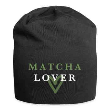 Matcha Lover Green Heart - Jersey Beanie - black - Front