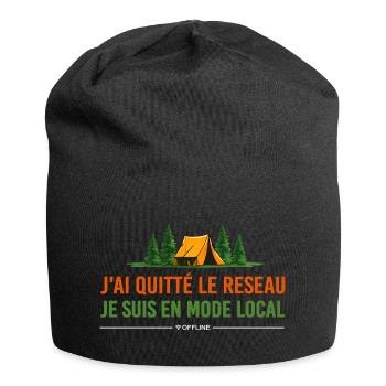J’ai quitté les réseaux je suis en mode loca - Bonnet en jersey - noir - Devant