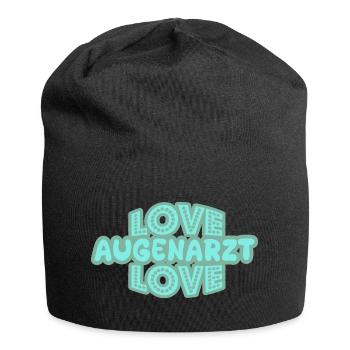Geschenk für Augenarzt - Jersey-Beanie - Schwarz - Vorne