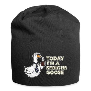 Serious Goose: Coffee, Tie & Grit - Jersey Beanie - black - Front