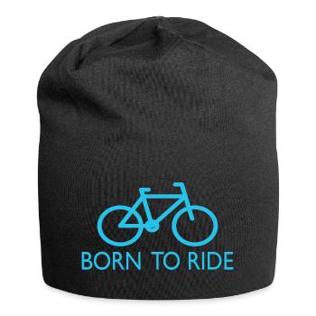 Né pour faire du vélo en se disant - Bonnet en jersey - noir - Devant